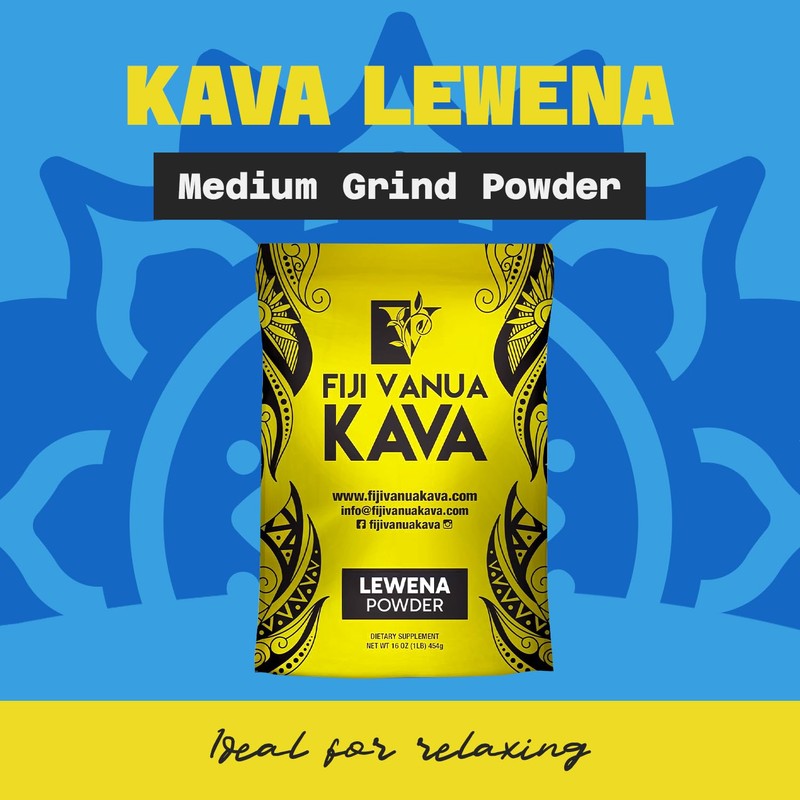 Fiji Vanua Kava Lewena Powder, Premium Medium Grind Basal Kava