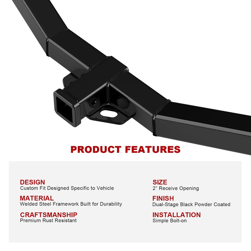 APS Rear Towing Hitch Receiver, Class 3 Trailer Hitch Compatible