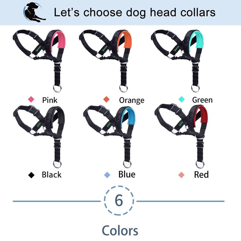 ILEPARK Dog Head Collar with Safety Strap, Head Harness for