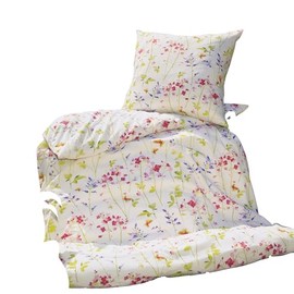 Janine Bed Linen Mako Soft Seersucker Colourful Size 135 x 220 cm (80 x 80 cm)