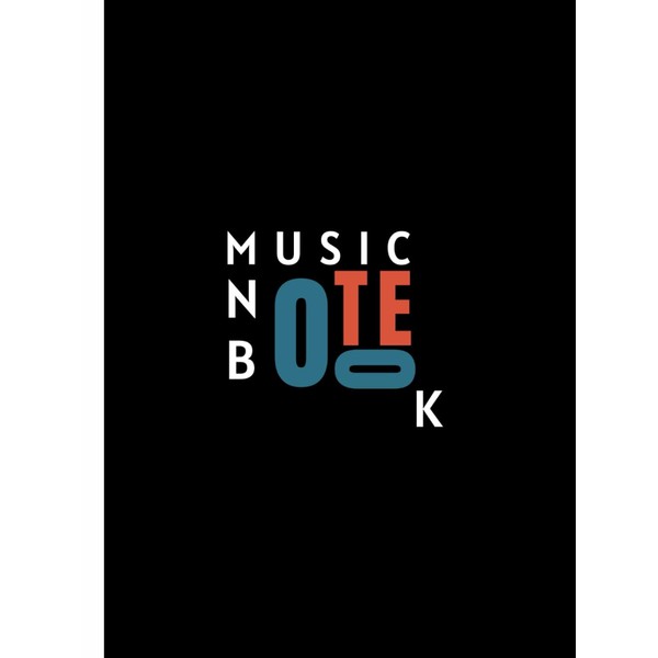 Music Notebook : Black Orange green & white: Wide Staff