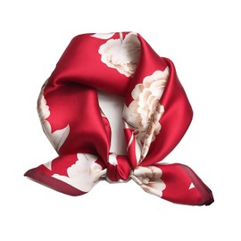 Clysoru Scarfs For Women Vibrant Colors Scarves Lightweight And Silky Square Scarf 27.5 * 27.5 in (Red white flower)