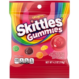 SKITTLES Gummies Original Fruity Gummy Candy, 4.2 Oz Bags (Pack of 12)