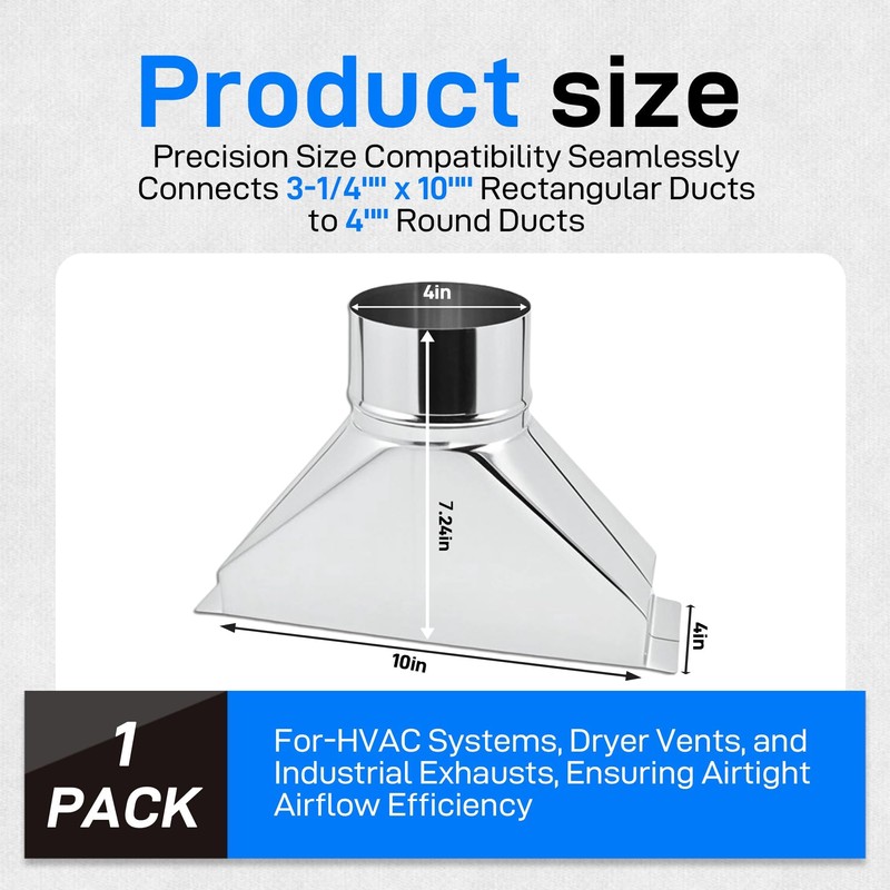 Hxszk Upgraded Heavy-Duty 4'' x 3-1/4'' x 10'' Rectangular to