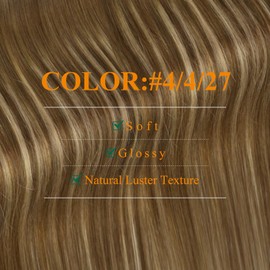 Easyouth Long Tape in Hair Extensions Human Hair 24Inch Balayage Tape in Human Hair Extensions Ombre Medium Brown to Caramel Blonde Easily Styleable Human Hair Extension Tapes in Seamless 50G 20Pcs