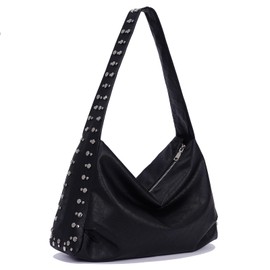 GETERUUV Hobo Bags for Women Studded Shoulder Bag Faux Leather Tote Bag Shoulder Handbag Large Y2k Hobo Bags Casual Fall Bag