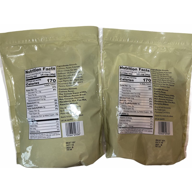 Trader Joe's Olive & Herbs Mixed Nuts, 10 oz (Pack