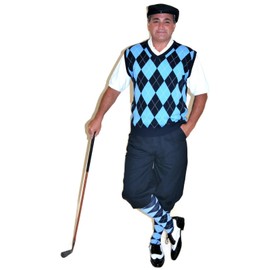 Kings Cross Navy/Light Blue/White Outfit with Navy Golf Knickers, Cap (Sweater XLarge, Waist Size 42)