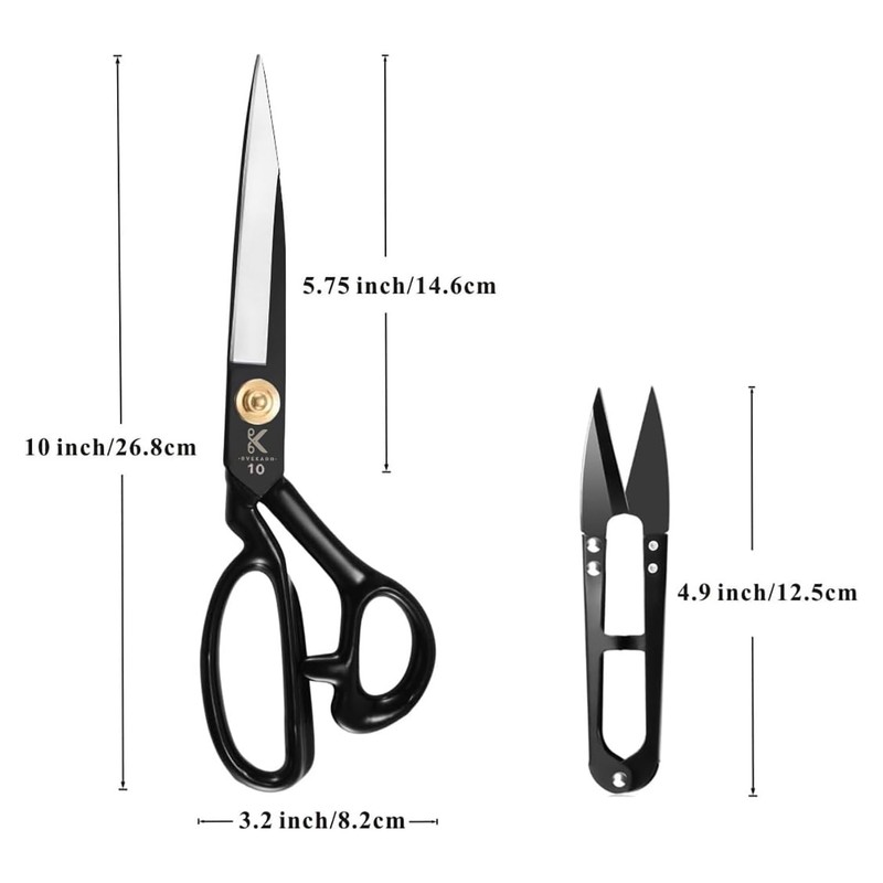 Left Handed Sewing Scissors 10 inch Fabric Shears Professional Dressmaking