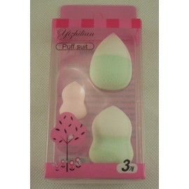 2 packages of makeup puff beauty foundation blending smooth sponge powder puffs Kit (green and pink) FREE UK PP Fast Dispatch