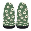 FUIBENG Green Groovy Flower Auto Seat Cover Set 2 Pack,Hippie