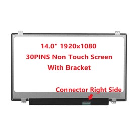 FULLCOM New LCD Replacement Screen 14.0 Inch B140HTN01.4 FHD 1920x1080 (with Brackets) Matte 30 Pin Compatible with N140HGE-EAA/N140HGE-EA1 for Laptop/Display/Screen/LCD Application