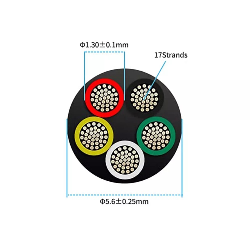 ENERJOUR 22 Gauge 5 Conductor Electrical Wire 25FT, UL 2464