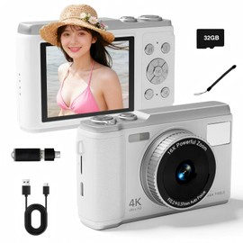 Digital Camera Can Read Content on Mobile Phones 4K 50 Million Pixels Digital Camera 2.8 Inch Screen 16x Digital Zoom Auto Focus Close-Up Photography Scheduled Photography Built-In Flash Comes with