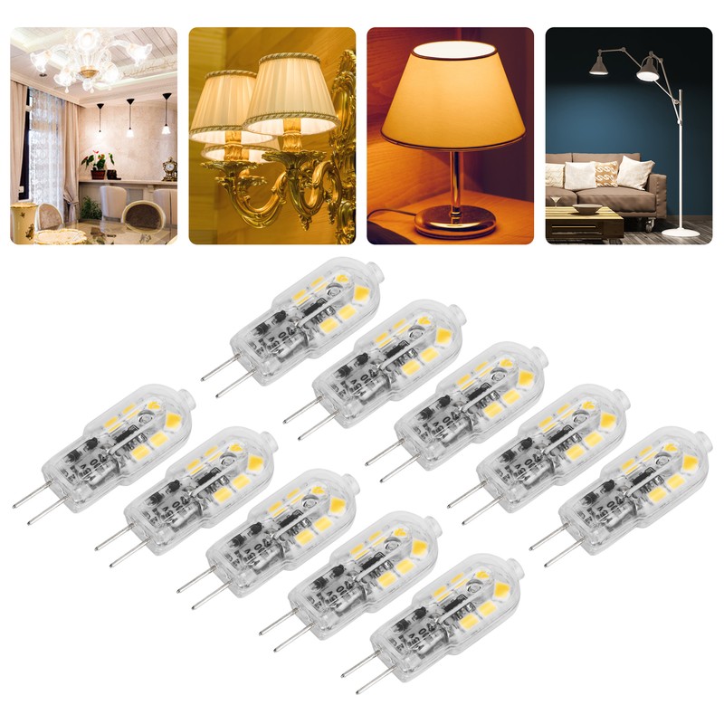 10Pcs Bi Pin Bulbs 12LED 1.2W G4 LED Bulb for
