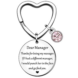 HULALA Funny Thank You Manager Gifts For Women Keyring Keychain Thanks For Being My Manager Key Rings For Boss Leader Leaving Retirement Farewell Presents