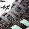 60pcs Silicone Lazy Shoelaces Elastic No Tie Shoe Laces Running