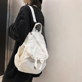 KARRESLY Laptop Backpack for Men Women Travel Canvas Small Backpack Factory Directly, White