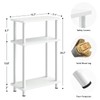 Apicizon Small Narrow Side Table, 3-Tier Skinny End Table with
