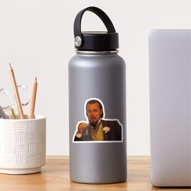Stickers Leonardo Dicaprio Laughing Meme Water Bottle Decals (3 Pcs/Pack) 3x4 Inch