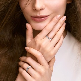 Bestyle 3mm Wide Silver Band Rings for Women Men Minimalist Knuckle Finger ring, Stacking Index Finger Rings for Promise/Engagment/Wedding/Anniversary, Size 10