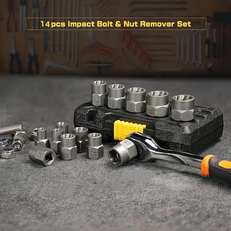 Impact Bolt & Socket Extractor Set, Impact Socket Remover Set,