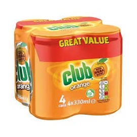 Club Orange Soda Cans 4pk (11.2 oz) Imported from Ireland