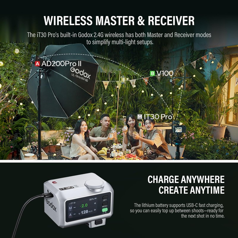 GODOX iT30Pro-N Flash Camera Flash, TTL Auto-Exposure 2.4GHz System 1/8000s