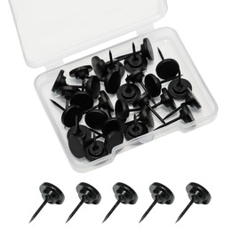 30 Pieces Metal Thumb Tack Push Pin，Wall Pin Wall Tack for Wall Hanging Bulletin Boards, Cork Boards, Foam Boards, Map Photos Calendar with Box（Black）