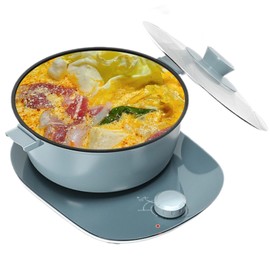 GOVNPJ Shabu Shabu Pot Electric, 3L Electric Hot Pot with Burner Split Electric Pot Non-Stick Hot Pot Electric, Kitchen Burner Stove with Shabu Hot Pot Electric Pot for Dorm,Family Cooking