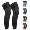Full Leg Compression Sleeves 2 Pack anti Slip Ventilation Long