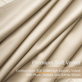 Topfinel 94 Inches Long Custom Ceiling Beige Cream Blackout Curtains, Room Darkening Track Soundproof Curtains, Modern Decorative Thick Elegant Chenille Tan Curtains 52" X 94" for Living Room 2 Panels