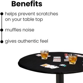 Poker Table Cover Felt for Cards Bridge and Games Round Tablecloth Elastic Fitted Ivory Fits Tables 36 or 42 in to 48 inches (Ivory, 36)