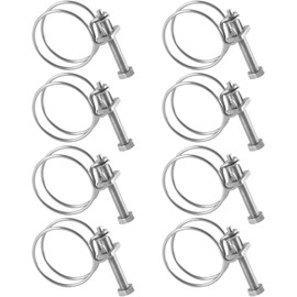 8 Pcs Double Wire Hose Clips Adjustable,20-36mm Double Wire Hose Clamps,201 Stainless Steel Hose Clips,Universal Plumbing Pipe Tube Fastener,for 20 mm 25 mm 32 mm 36 mm Pipeline