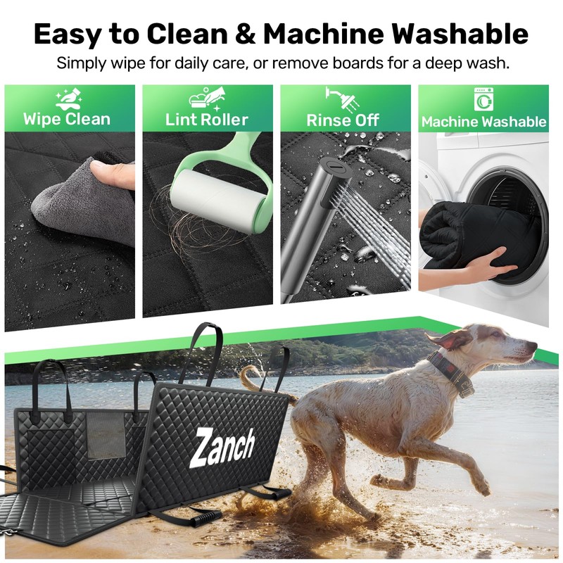 Zanch Heavy-Duty Dog Truck Seat Cover, Flat Solid Back Seat