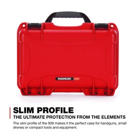 Nanuk 909 Waterproof Hard Case with Foam Insert - Red