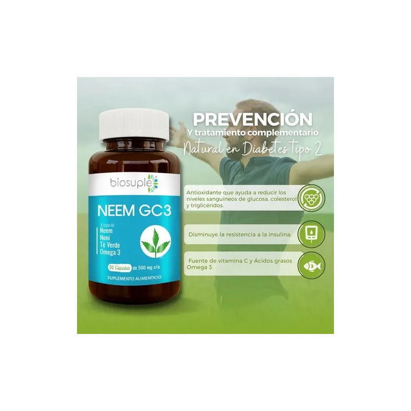 Suplemento Neem+omega 3+noni+té Verde 90 Caps 500mg