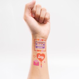 Cheerland 108 pcs Valentine's Day Temporary Tattoos, 12 Sheets Red Metallic Golden Hot Pink Sticker Adult Love Themed Hearts Shaped Arrow Love Letter Bridal Shower Engagement Party Decorations