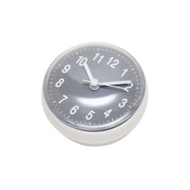 A-ITEM Waterproof Watch for Bath, Bath Clock, Water Resistant, Water Resistant, Bath Clock, Table Clock, Suction Clock, Stylish, Compact, For Bathrooms, Bathrooms (Gray)