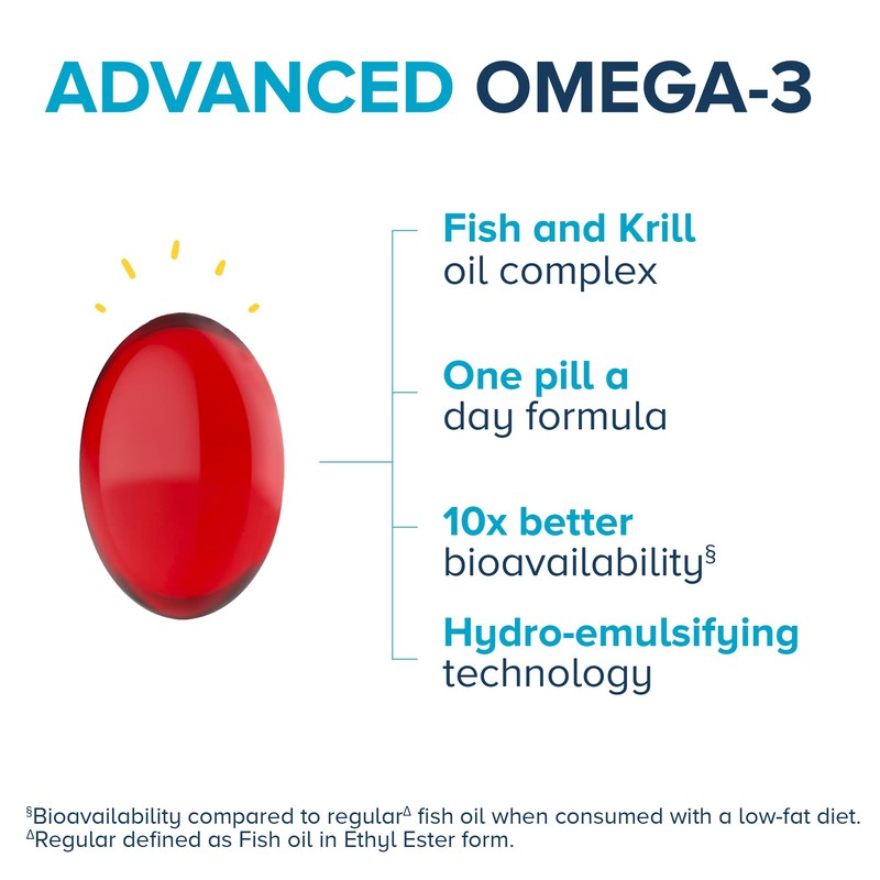 Qunol Advanced Omega 3 Krill and Fish Oil Complex, 10x