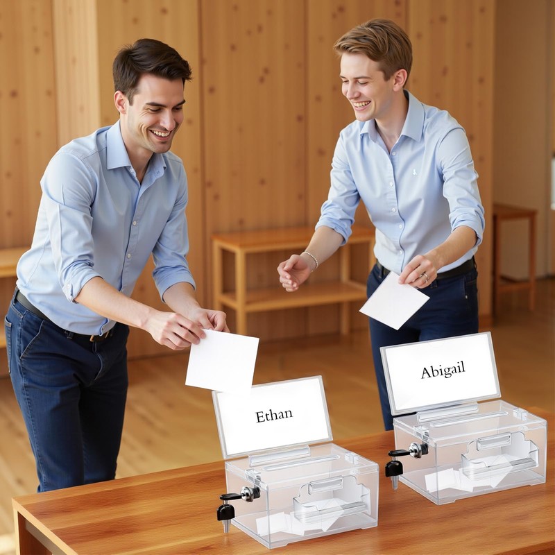 Clear Acrylic Donation Box, Ballot Box and Opinion Box with