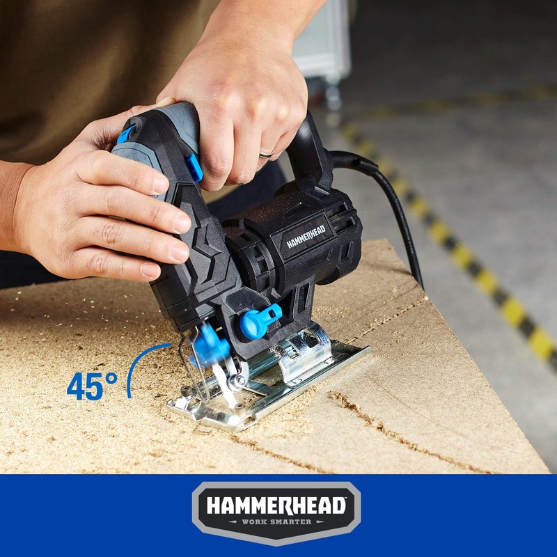 Hammerhead 4.8-Amp 3/4 Inch Jig Saw with 2pcs Wood Cutting