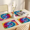Washable Placemats Set of 4 for Dining Table, Tie -