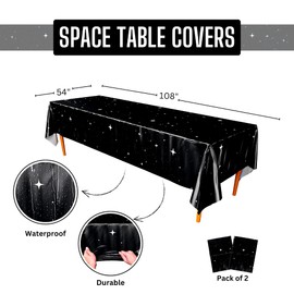 Space Party Tablecovers (2), Space Theme Party Supplies, Outer Space Birthday Party, Space Tablecloth Plastic, Plastic Outer Space Table Cover, Night Sky Tablecloth, Outer Space Theme, Blue Orchards