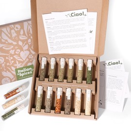 Craftly 12 Italian Spices Gift Set | Italian Herbs Seasoning Gift Set for Cooking - Perfect for Pasta Sauces, Pizza and More | Gift for Men & Women | Birthday Gift for Him & Her | Gift idea for Birthdays and Anniversaries.