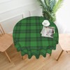 BETGINY Checkered St.Patrick's Day Tablecloth Round 60 Inch,Green Plaid Table