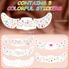 Rainbow Pride Glitter Freckles Face Tattoo, Waterproof Sparkle Heart Freckles
