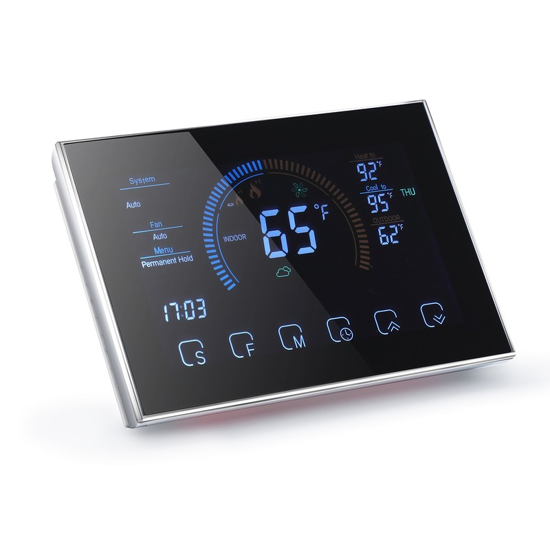 Heat Pump Room Thermostat Temperature Controller 4.8 Inch Color LCD