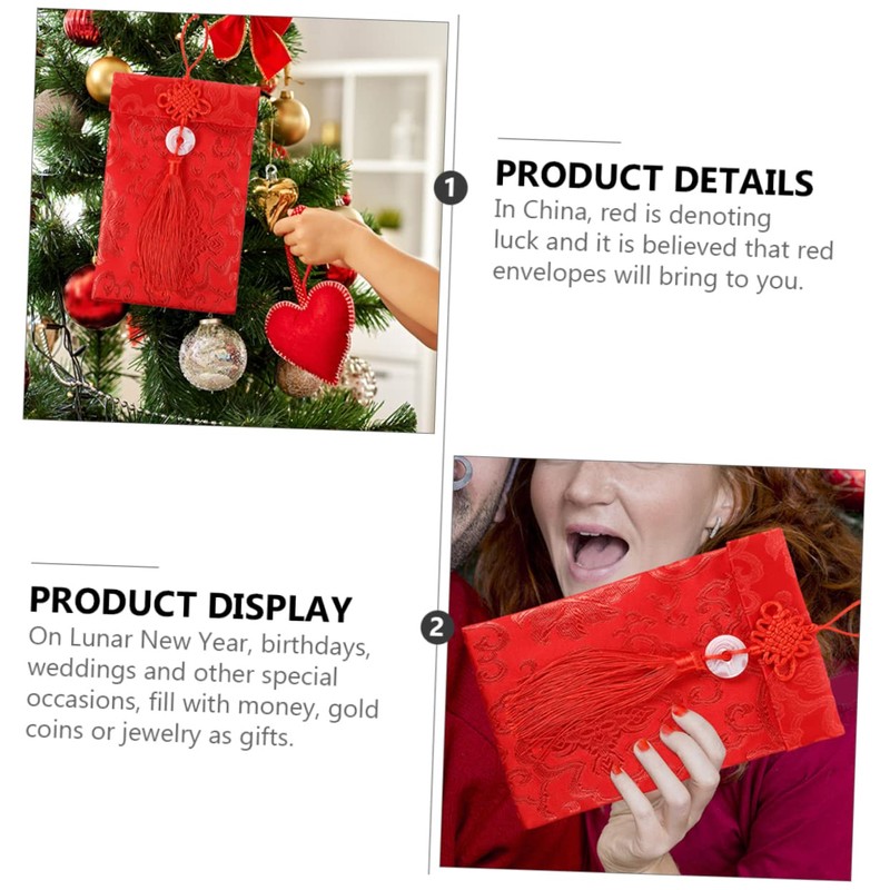 Operitacx 6 Pcs Set Spring Festival Red Envelope Chinese Knot