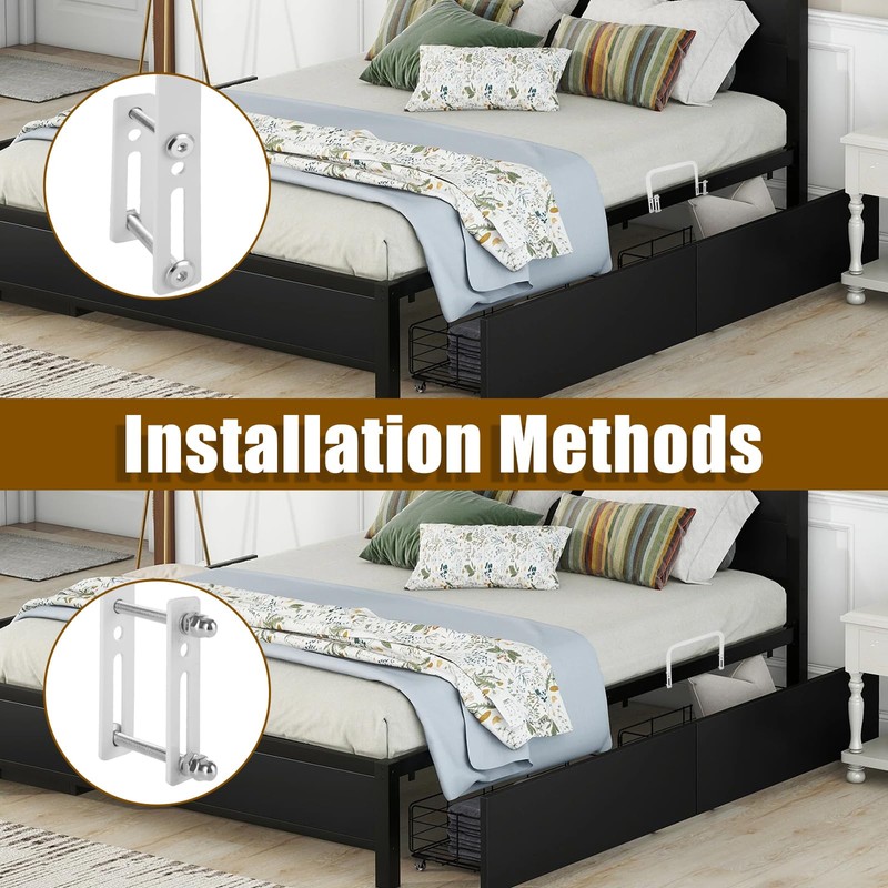 4 Pack White Mattress Slide Stopper, Non-Slip Metal Mattress Gripper